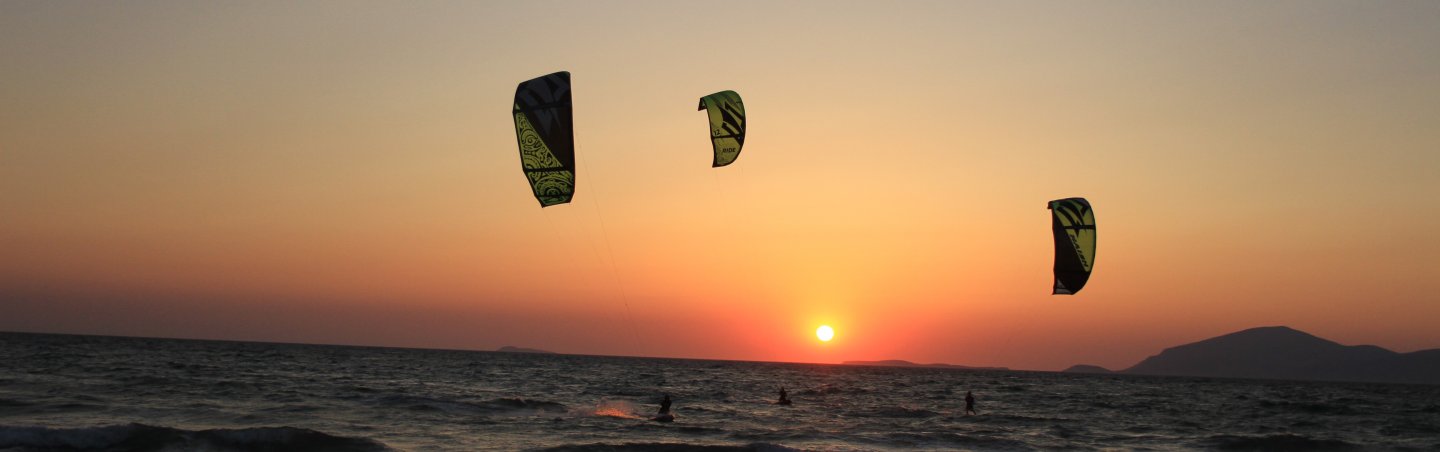 sunset kitesurfing